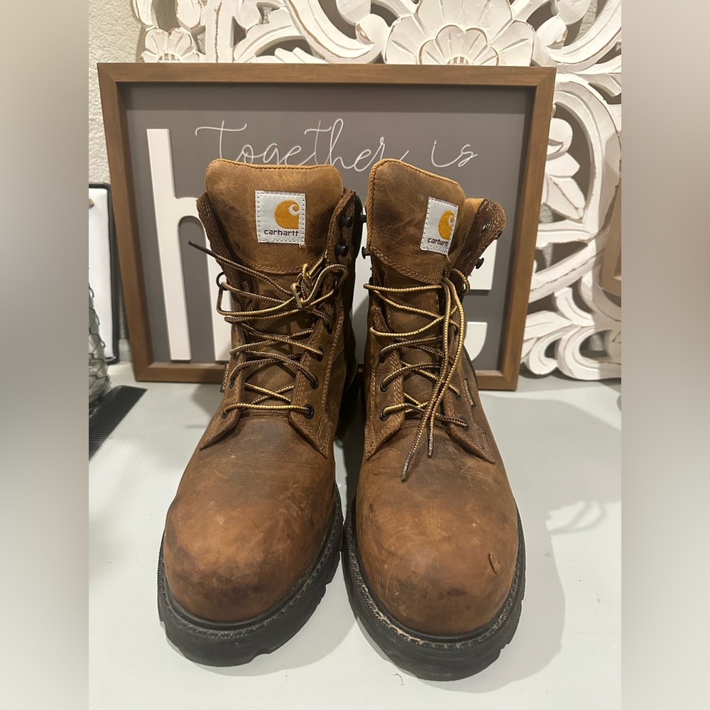 Carhartt Men's Brown Work Boots - Durable Leather Safety Boots - Picture 5 of 9